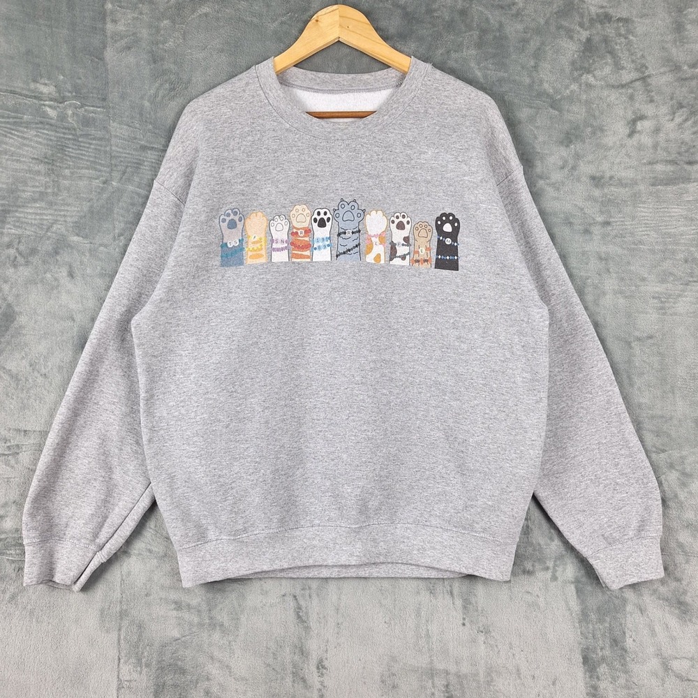 Womens Sweatshirt XL Gray Fleece Taylor Swift Cat Paws Music‎ Albums Swiftie